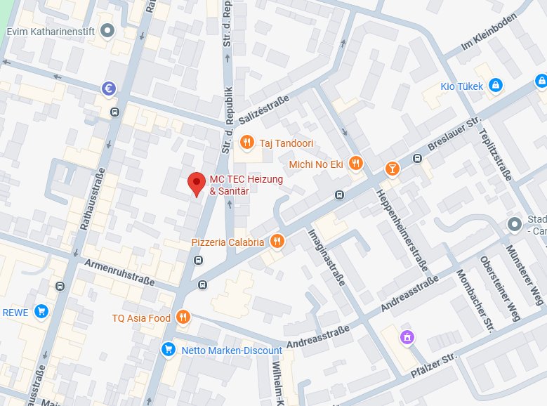 Kartenausschnitt: M.C. TEC am Rathenauplatz 12 in Wiesbaden